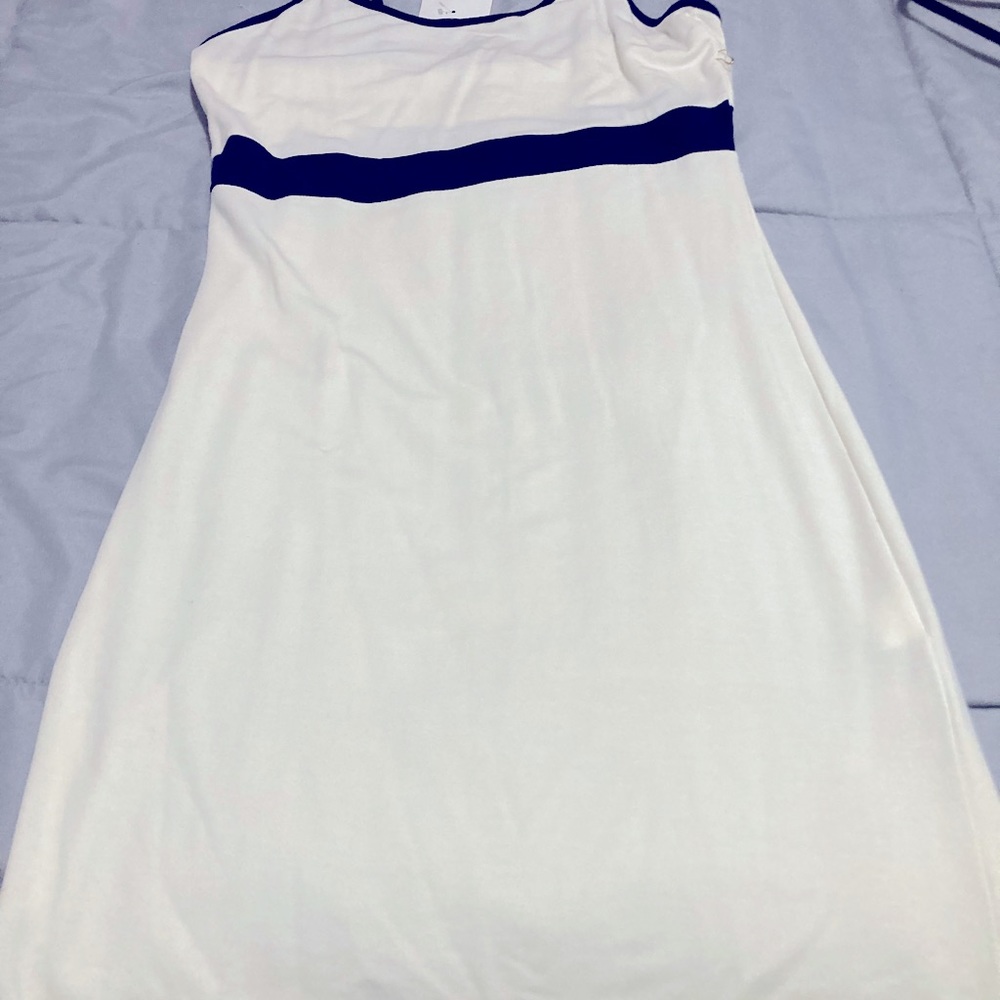 New cotton white knit dress